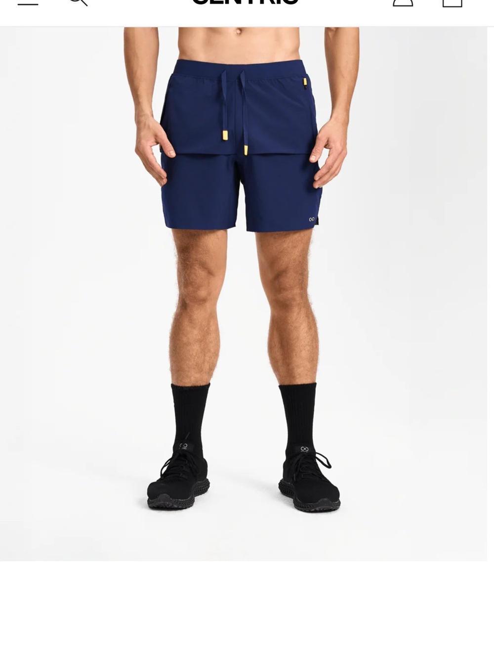 Men's Deep Navy Athletic Shorts with Drawstring
